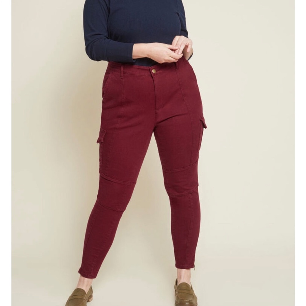 ModCloth The Portland Pant In Burgundy W/ Pockets - Picture 2 of 8